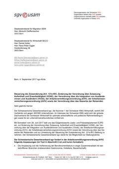  Steuerung der Zuwanderung (Art. 121a BV). Änderung der Verordnung über Zulassung, Aufenthalt und Erwerbstätigkeit (VZAE), der Verordnung über die Integration...