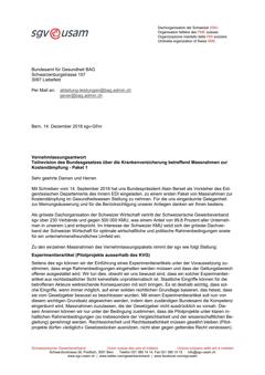  Vernehmlassungsantwort Teilrevision des Bundesgesetzes über die Krankenversicherung betreffend Massnahmen zur Kostendämpfung - Paket 1