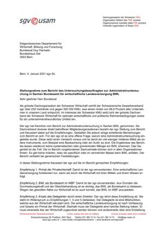  Stellungnahme zum Bericht des Untersuchungsbeauftragten zur Administrativuntersuchung in Sachen Bundesamt für wirtschaftliche Landesversorgung BWL