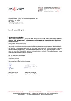  Abkommen zwischen der Schweizerischen Eidgenossenschaft und dem Fürstentum Liechtenstein über den Austausch von Daten betreffend gesperrte Spielerinnen und Spieler im Geldspielbereich