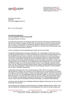  Verordnungspaket Umwelt Frühling 2020