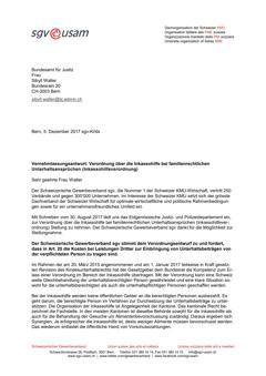  Vernehmlassungsantwort: Verordnung über die Inkassohilfe bei familienrechtlichen Unterhaltsansprüchen (Inkassohilfeverordnung)