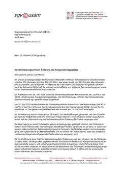  Änderung des Kriegsmaterialgesetzes