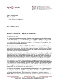  Stellungnahme «Revision Kartellgesetz – Reform der Institutionen»