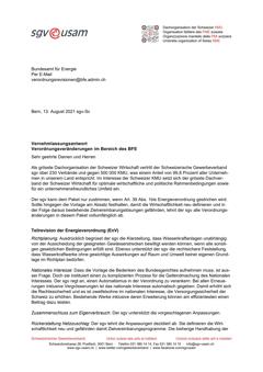  Verordnungsveränderungen im Bereich des BFE