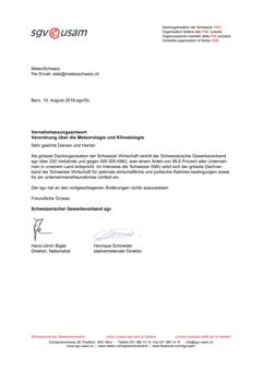  Vernehmlassungsantwort Verordnung über die Meteorologie und Klimatologie