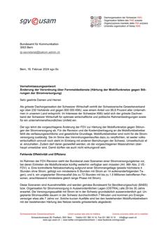  Änderung der Verordnung über Fernmeldedienste (Härtung der Mobilfunknetze gegen Störungen der Stromversorgung)