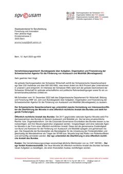  Bundesgesetz über Aufgaben, Organisation und Finanzierung der Schweizerischen Agentur für die Förderung von Austausch und Mobilität (Movetiagesetz)