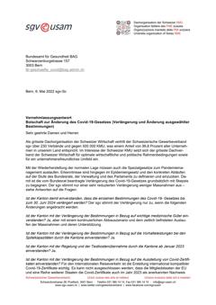  Botschaft zur Änderung des Covid-19-Gesetzes (Verlängerung und Änderung ausgewählter Bestimmungen)