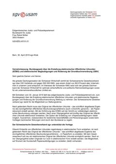  Vernehmlassung: Bundesgesetz über die Erstellung elektronischer öffentlicher Urkunden (EÖBG) und elektronischer Beglaubigungen und Änderung der Grundbuchverordnung (GBV)