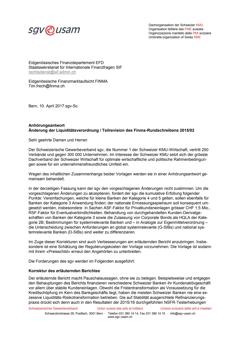  Anhörungsantwort Änderung der Liquiditätsverordnung / Teilrevision des Finma-Rundschreibens 2015/02