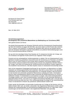  Vernehmlassungsantwort Bundesgesetz über polizeiliche Massnahmen zur Bekämpfung von Terrorismus (PMT)